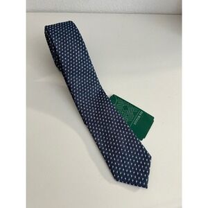 Bespoke Oscar Neat Casual Tie Blue White Patterned Silk Blend